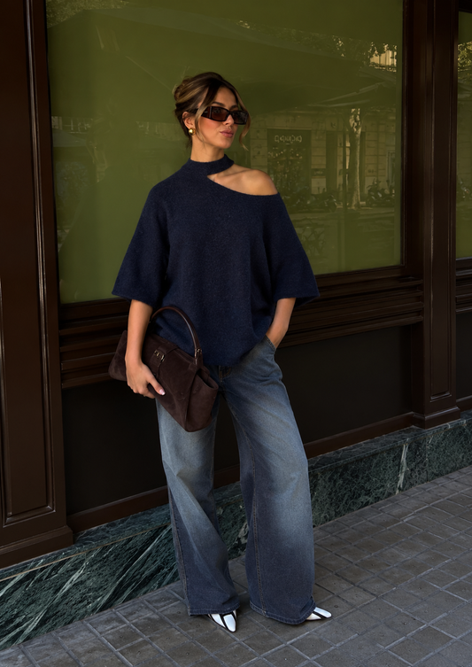 Floor knit navy