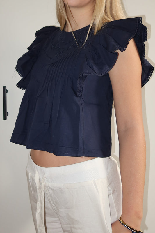 Nova blouse detail dames PERLUNE