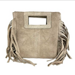 Fringe bag beige