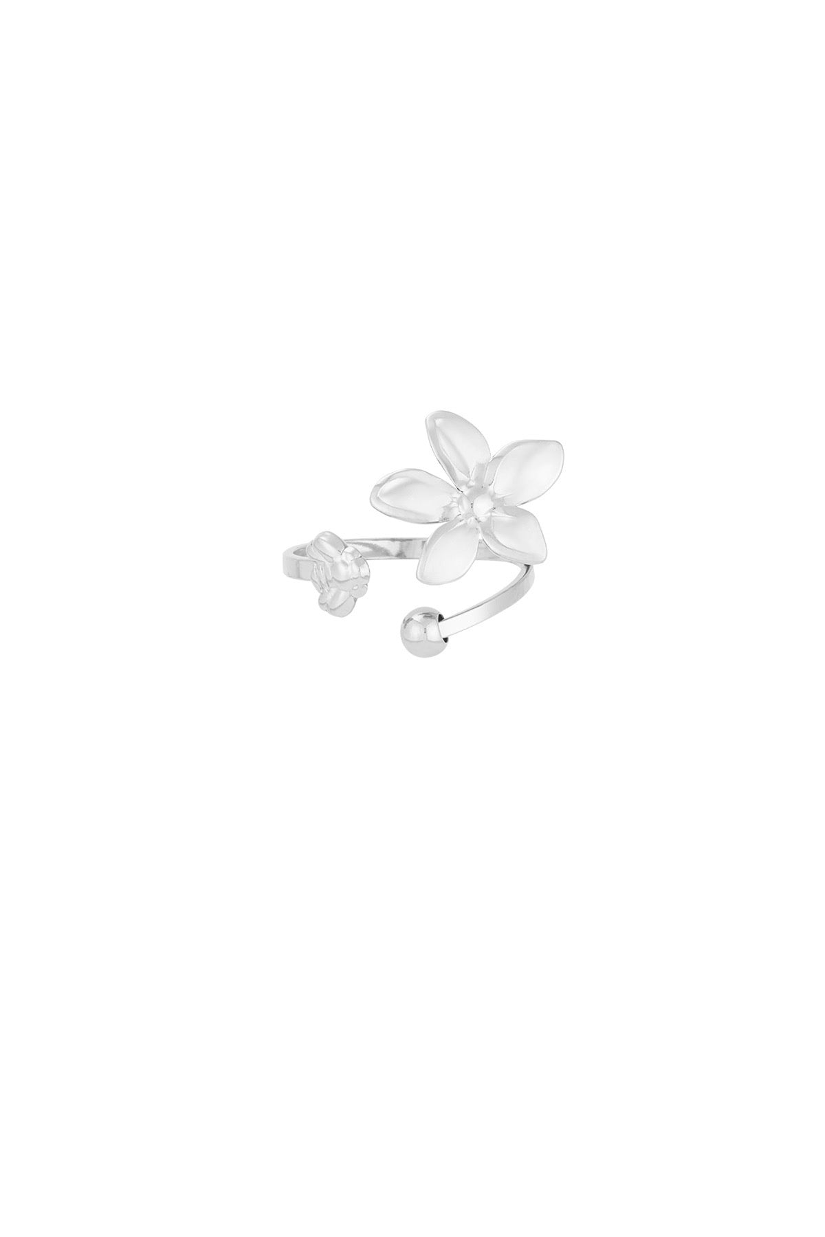 Floral delight ring silver