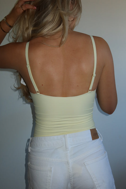 V neck body - butter yellow