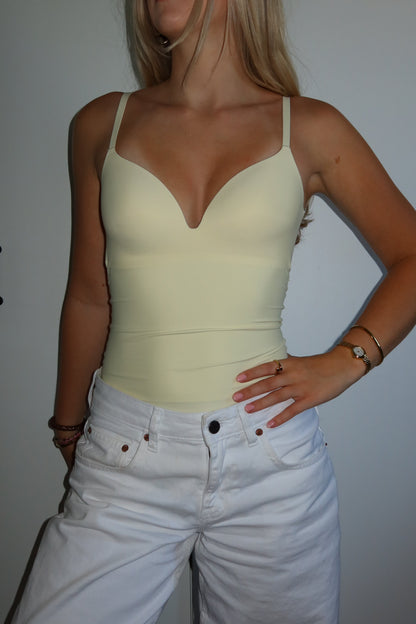 V neck body - butter yellow
