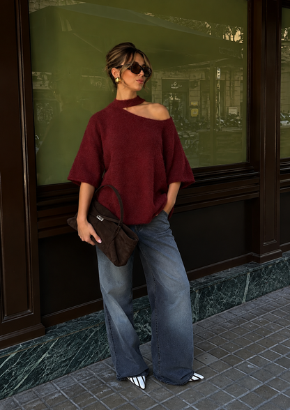 Floor knit red