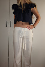 Low waist linen pants
