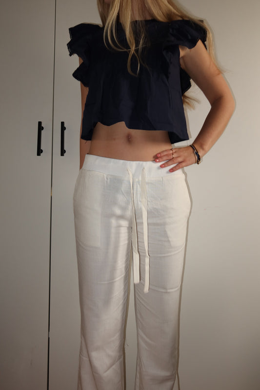 Low waist linnen broek dames PERLUNE