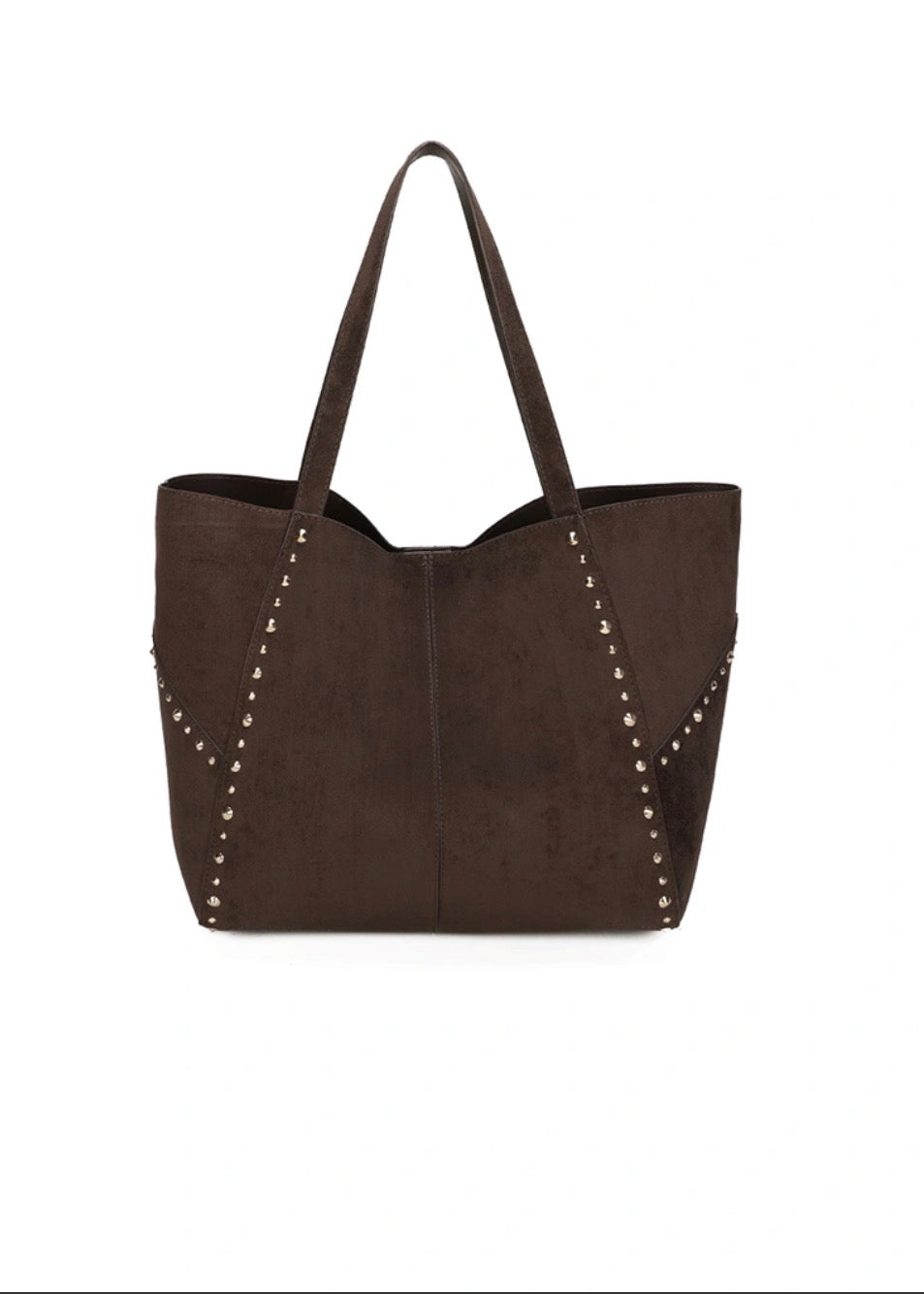 Studded tote bag brown (pre order)